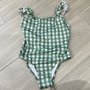 Zara gingham girls swimsuit size 6-7